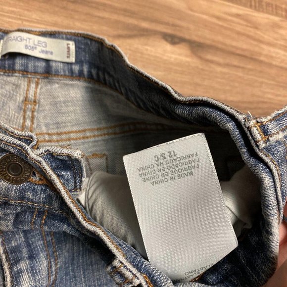 LEVI'S 505 Straight Leg Jeans Womens SIZE 12 Light Wash Blue Denim Jeans GUC - Picture 5 of 6